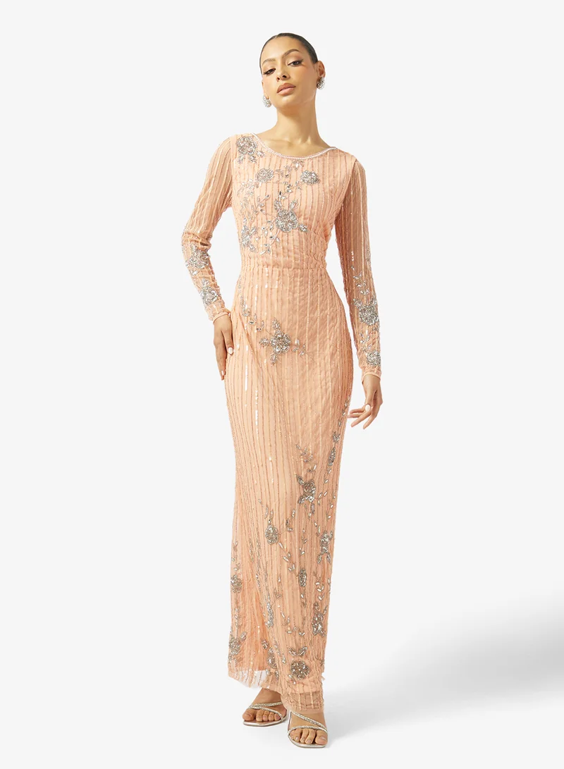 Bead Embellished Evening Gown